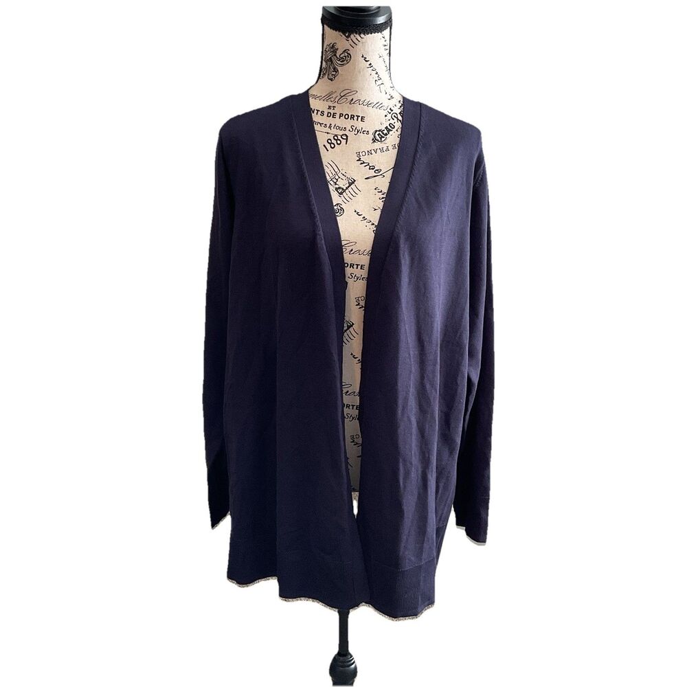 Lane Bryant Navy Blue Open Front Cardie Cardigan 18/20 New Cabin Lightweight New